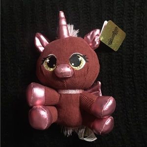 RARE Collectible Corduroy Plushies Pets Burgundy and Pink Glam Unicorn Plush